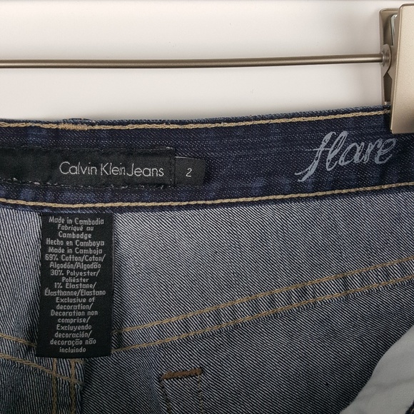Calvin Klein 'Flare' Jeans Shorts Sz 2 - Picture 2 of 3